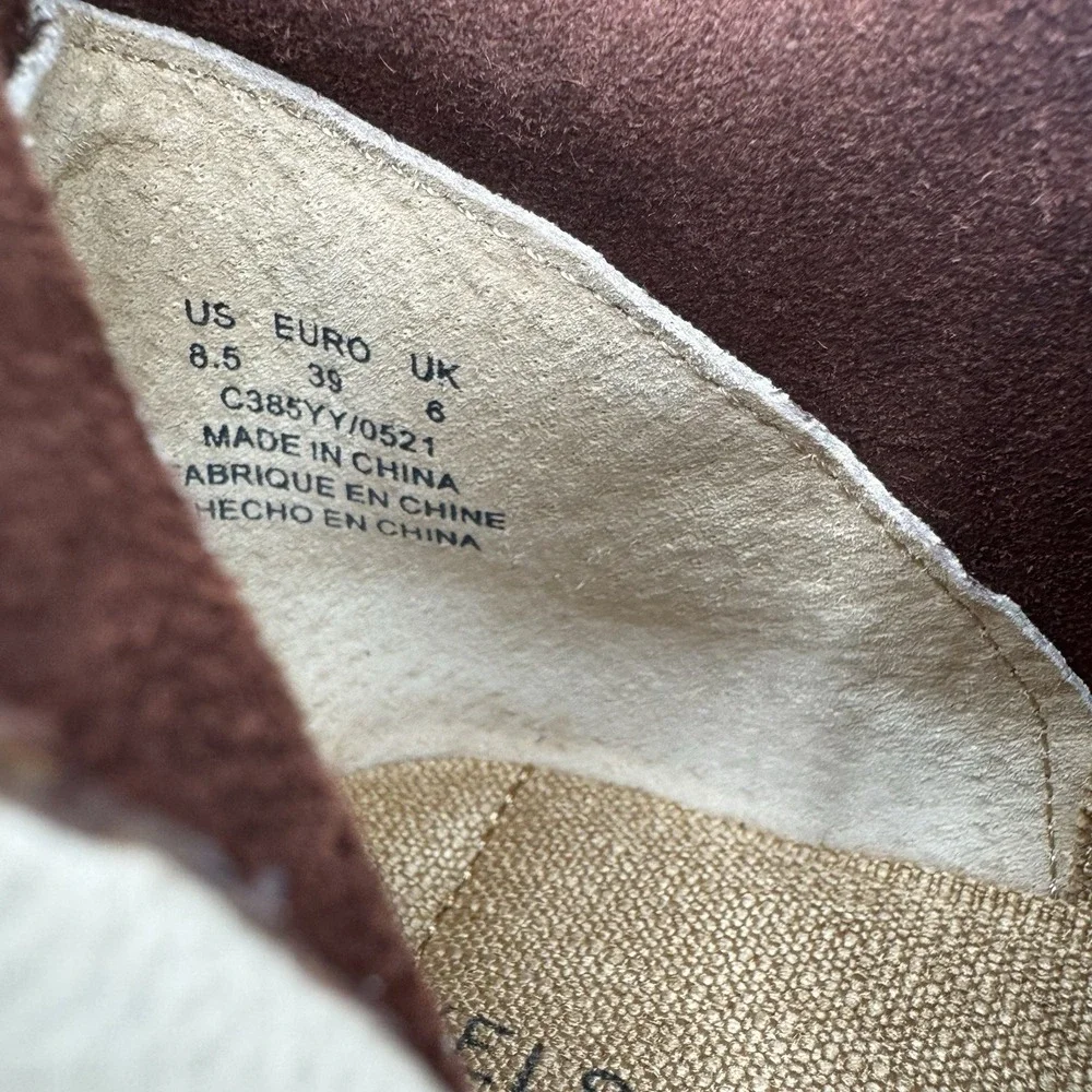 Kelsi Dagger Boots Size 8.5 Women's Suede Upper‎ Ruched Brown Booties west-EUC!
